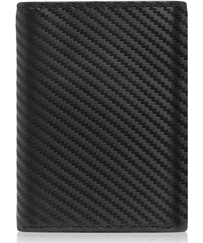 Genuine Leather Slim Trifold Wallet – ID Window, RFID Blocking