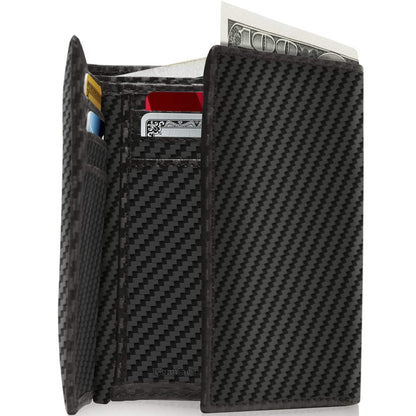 Genuine Leather Slim Trifold Wallet – ID Window, RFID Blocking