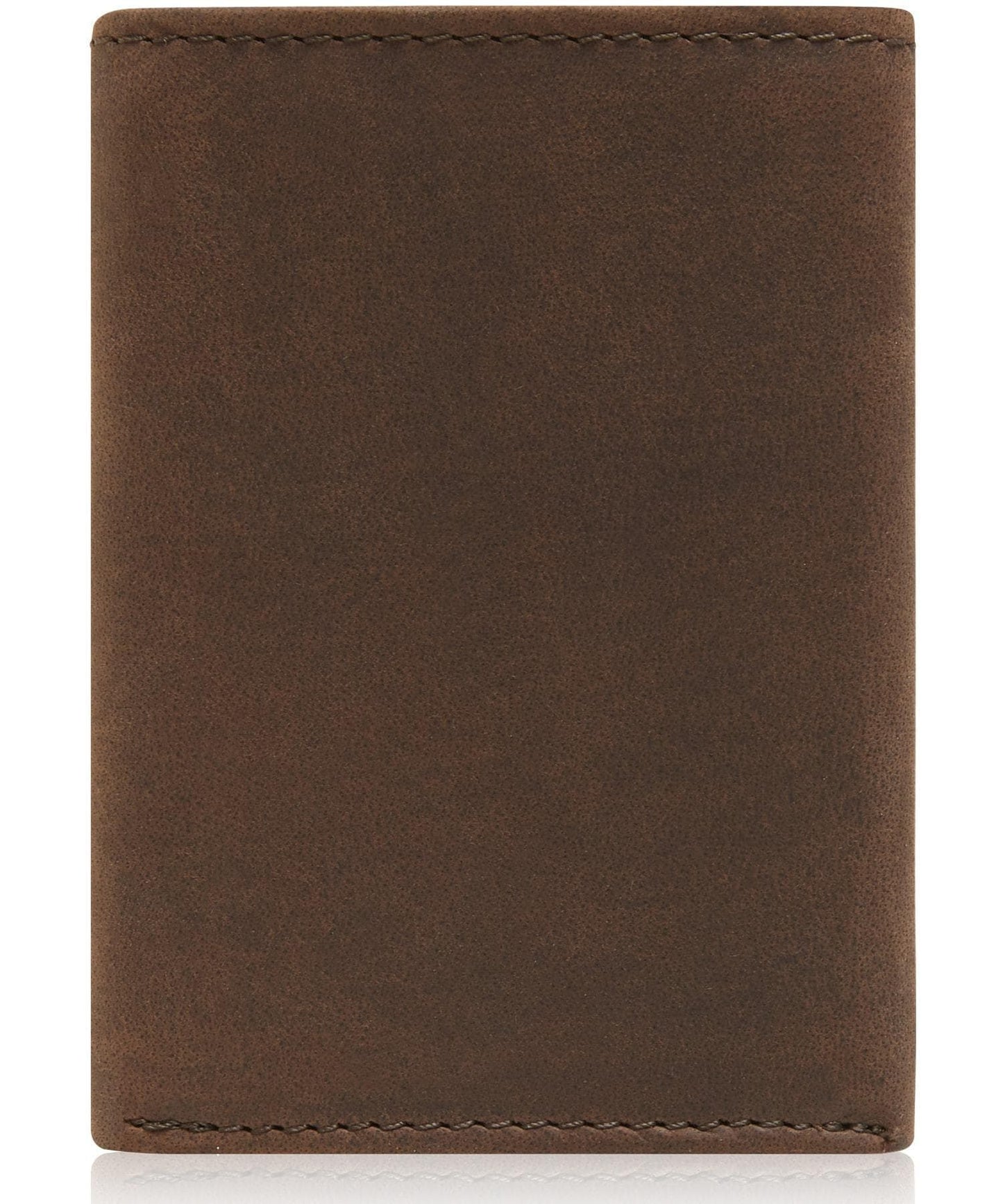 Genuine Leather Slim Trifold Wallet – ID Window, RFID Blocking