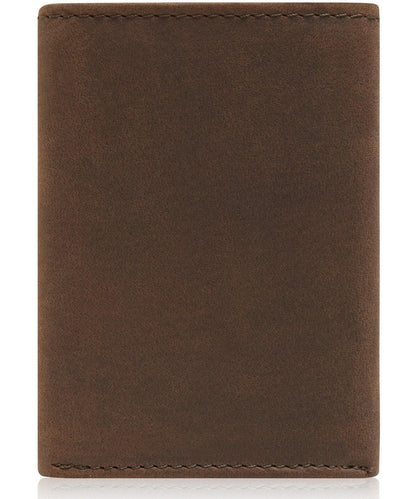 Genuine Leather Slim Trifold Wallet – ID Window, RFID Blocking