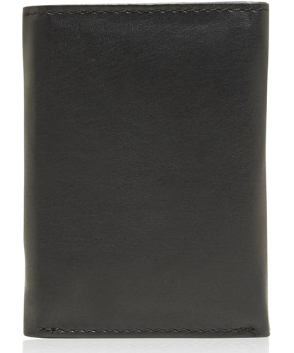 Genuine Leather Slim Trifold Wallet – ID Window, RFID Blocking