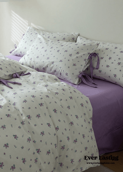 Soft Cottage Blue Ribbon Bedding Set / Blue