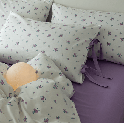 Soft Cottage Blue Ribbon Bedding Set / Blue
