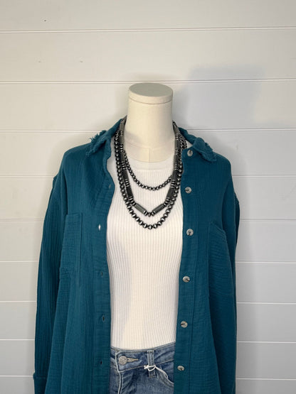 Soft Washed Crinkled Button-Down Shirts - small remaining