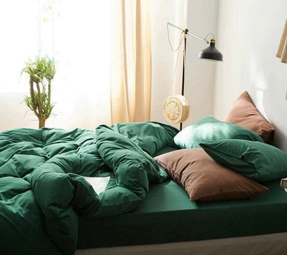 Solid Bedding Set / Forest Green