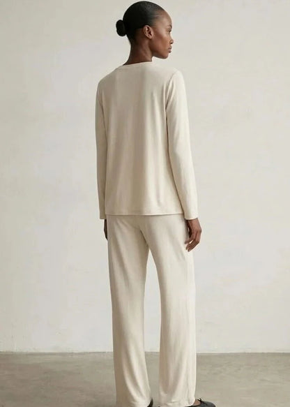 Solid Ruffle V Tank and Long Pants with Cardigan Modal Pajama Set