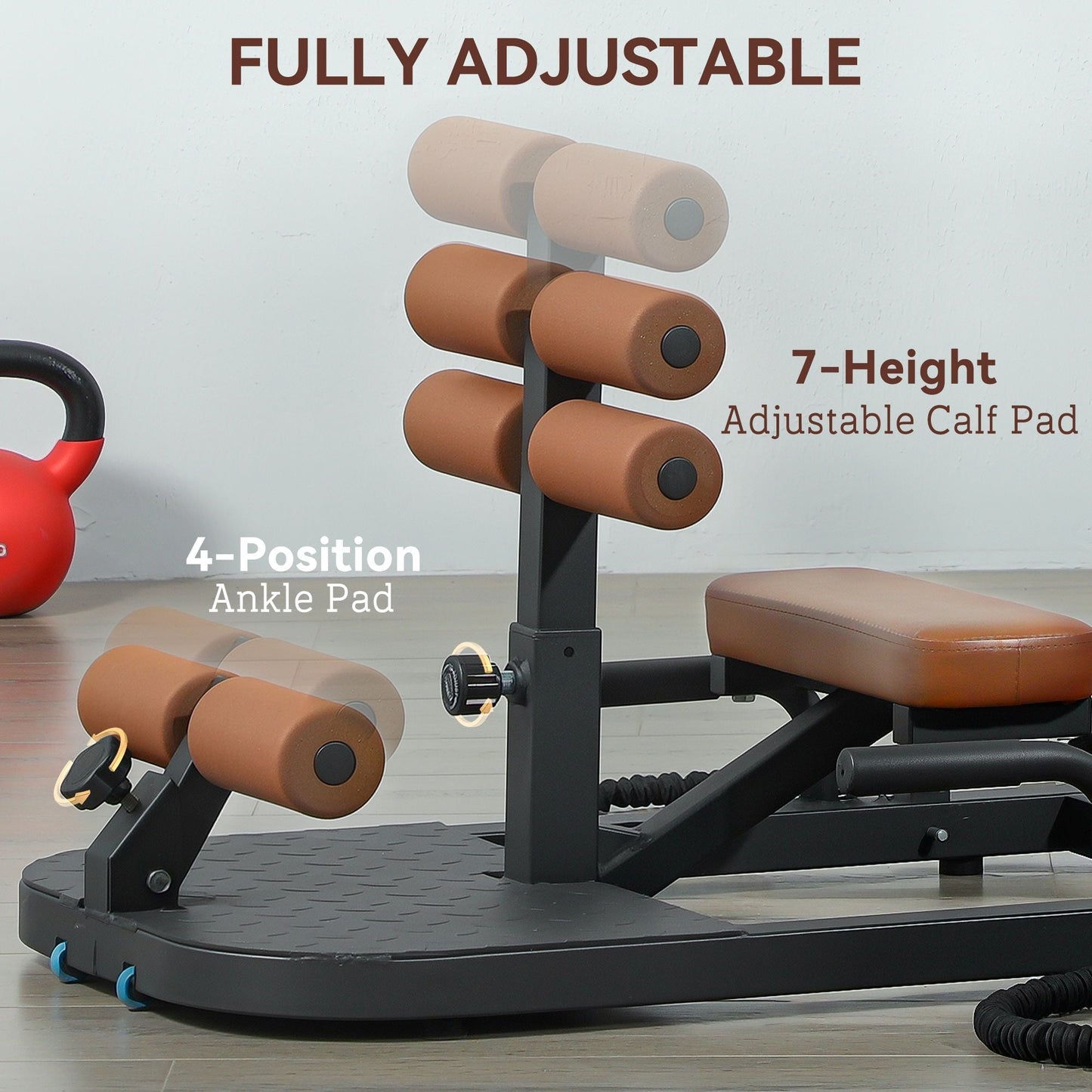 Soozier Foldable Sissy Squat Machine, Hip Thrust Machine with Push Up Stand, Multipurpose Glute Workout Equipment, Black