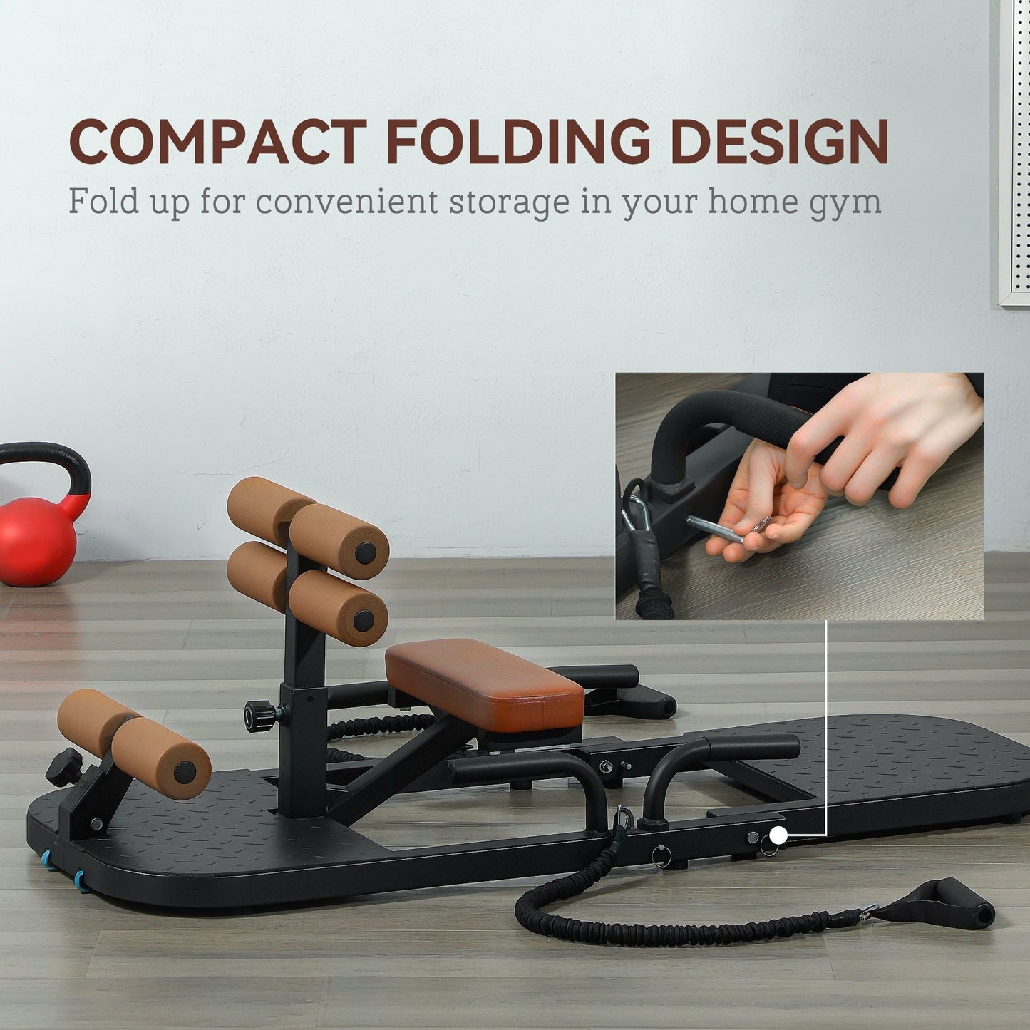 Soozier Foldable Sissy Squat Machine, Hip Thrust Machine with Push Up Stand, Multipurpose Glute Workout Equipment, Black
