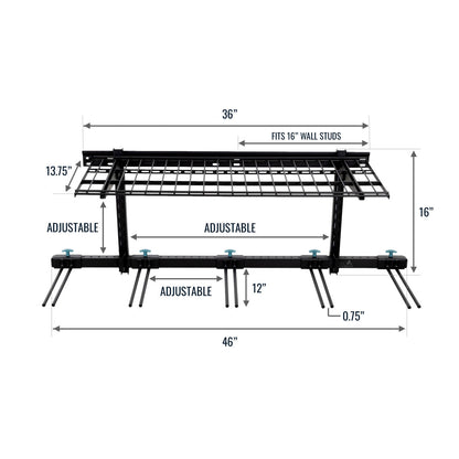 Solitude Ski Wire Shelf | Adjustable Wall Storage System | Holds 10 Pairs of Skis