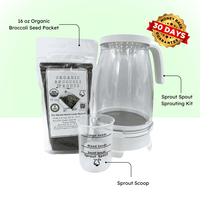 Sprout Spout Broccoli Starter Kit: Sprout Spout + 4oz or 1lb seeds + Free Sprout Scoop