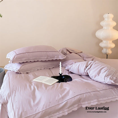 Star Gaze Short Cake Ruffle Bedding Set / Purple