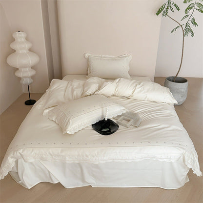 Star Gaze Short Cake Ruffle Bedding Set / Purple