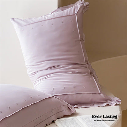 Star Gaze Short Cake Ruffle Bedding Set / White