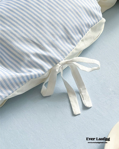 Sweet Bow Striped Bedding Set / Pink