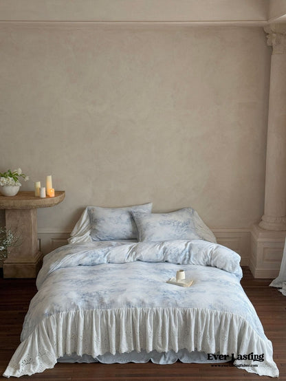 Sylvie Lace Gauze Bedding Set / Blue Sky
