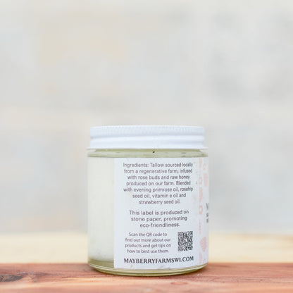 Strawberry Rose Raw Honey & Tallow Balm