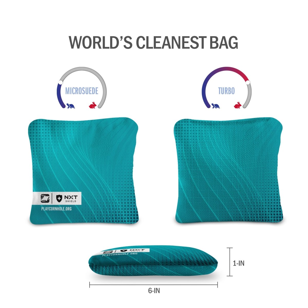 Teal NXT Shield Cornhole Bags