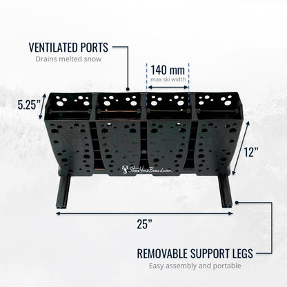Telluride Ski Storage Rack | Holds 4 Pairs of Skis