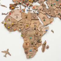 3D Wooden World Map Terra