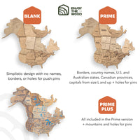 3D Wooden World Map Terra