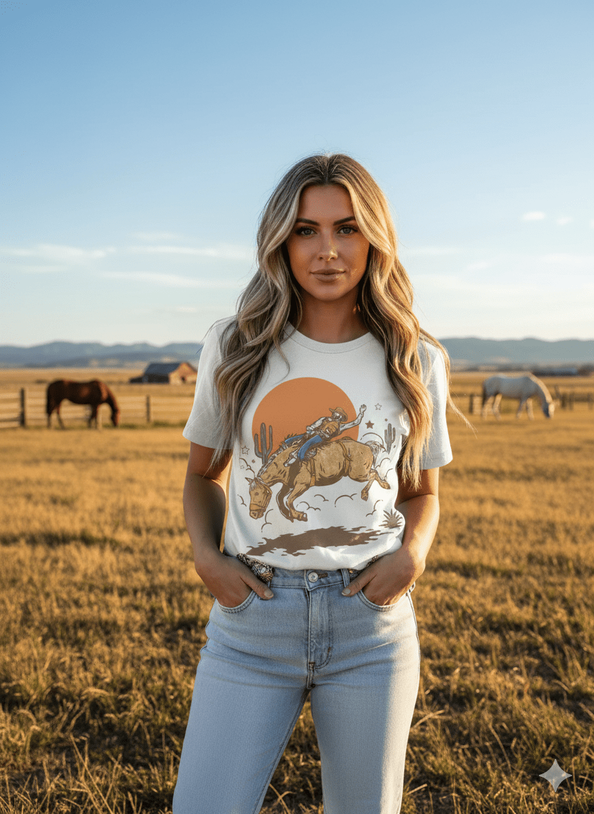 The Sunset Cowboy Rider Graphic Tee