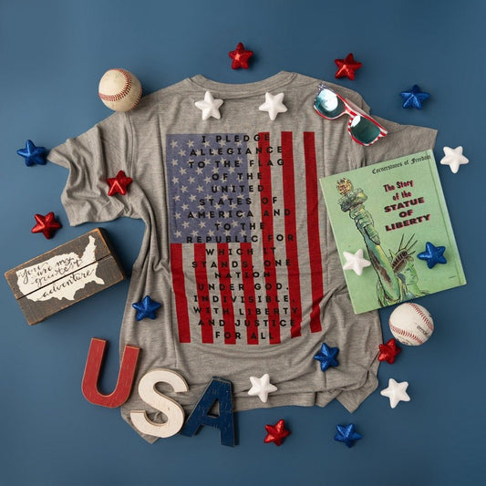 American Flag Bamboo Tee – “I Pledge Allegiance” Edition
