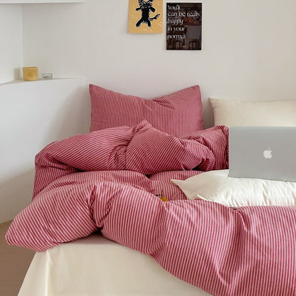 Thin Striped Bedding Set / Blue