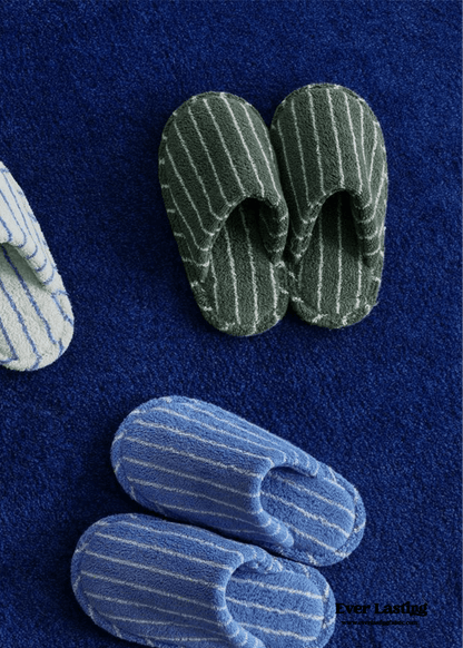 Thin Striped House Slippers