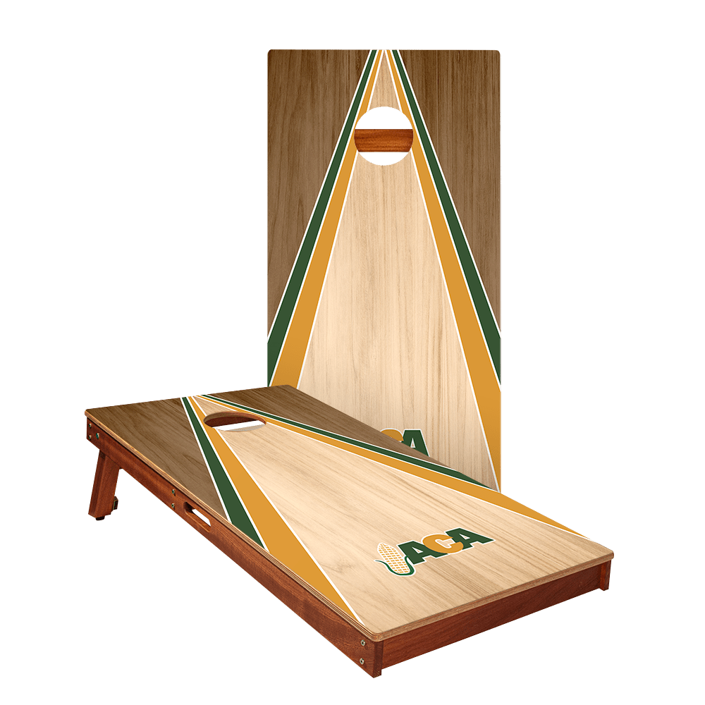 Throwback ACA Classic Wood Triangle Silver Series Cornhole Boards