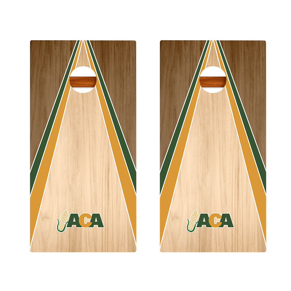 Throwback ACA Classic Wood Triangle Silver Series Cornhole Boards