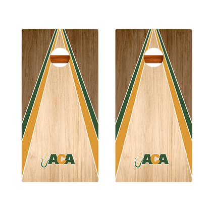 Throwback ACA Classic Wood Triangle Silver Series Cornhole Boards