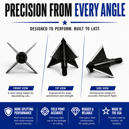TOTA | 100 grain XL broadhead | 1-3/16-inch solid | fixed blade