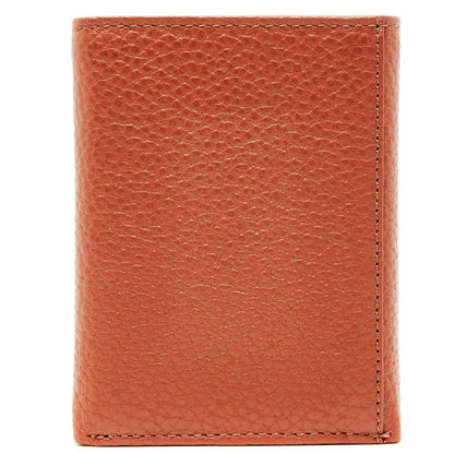 Genuine Leather Trifold Wallet – Flip-Up Dual ID Windows, RFID Blocking