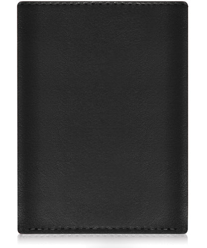 Genuine Leather Trifold Wallet – Flip-Up Dual ID Windows, RFID Blocking