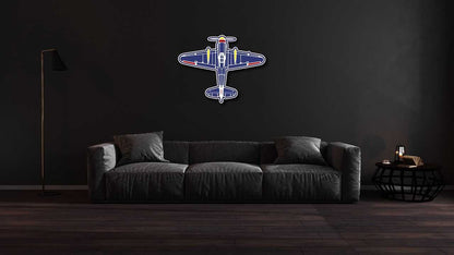 Aviation Wall Art  Classic Plane Color Metal Wall Art
