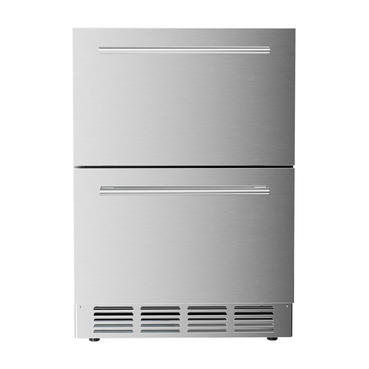Kismile 24 Inch Built-In Double Drawer Refrigerator, 5.0 Cu.Ft Under Counter Beverage Fridge for Wine & Beer, Stainless Stee
