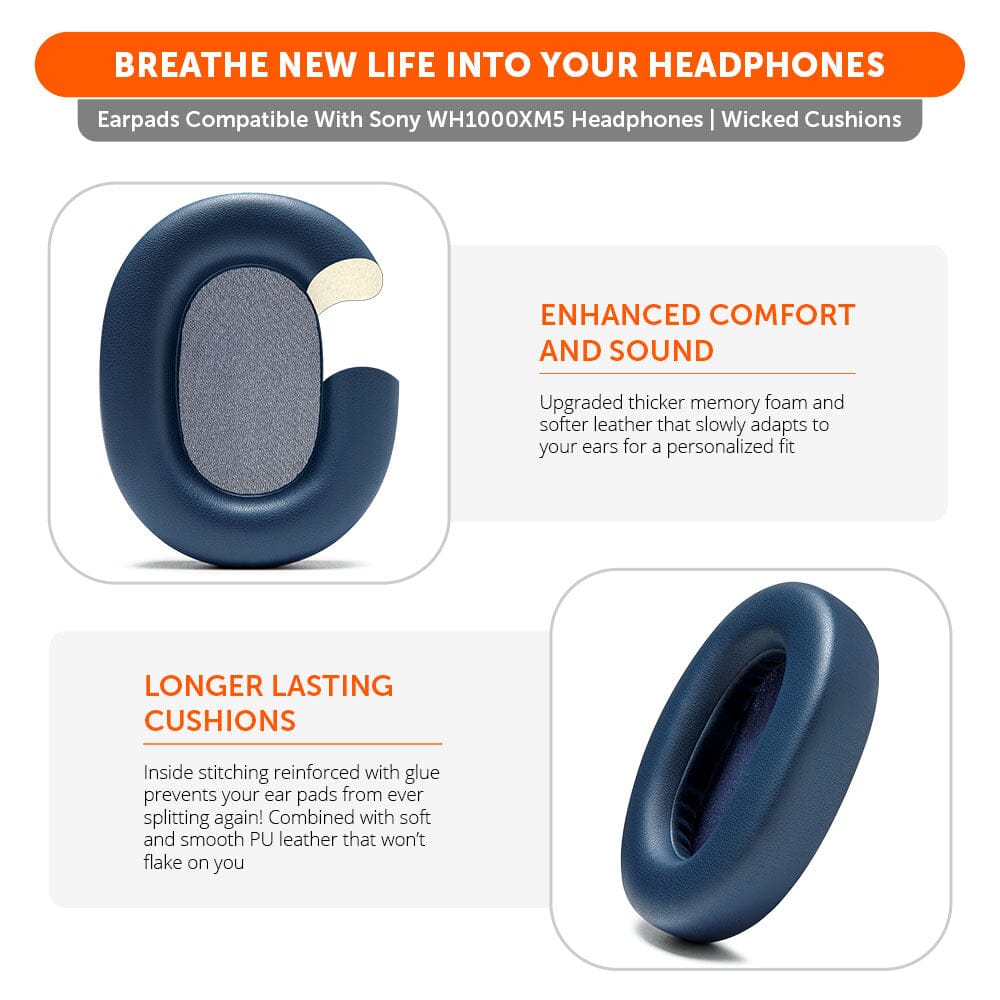 Upgraded Sony XM5 Replacement Ear Pads