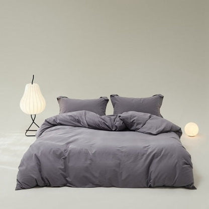 Velvære Luxe Solid Color Cotton Bedding Set / White