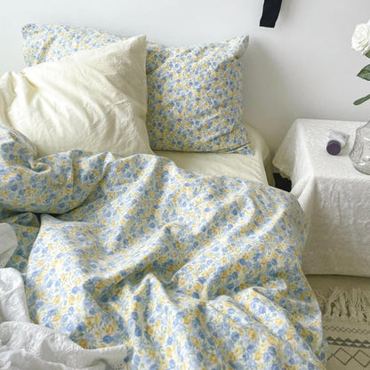 Vintage Inspired Floral Duvet Cover / Brown + Beige