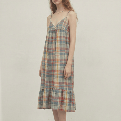 Vintage Inspired Plaid Pajama Dress