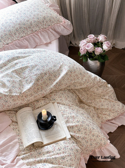 Vivienne Floral Double Gauze Bedding Set / Blush Pink