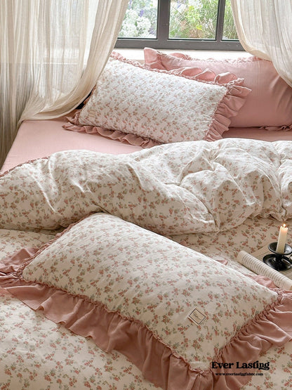 Vivienne Floral Double Gauze Bedding Set / Cobalt Blue