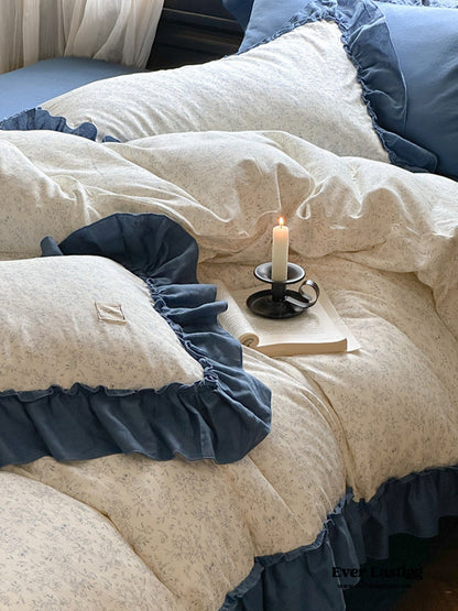 Vivienne Floral Double Gauze Bedding Set / Cobalt Blue