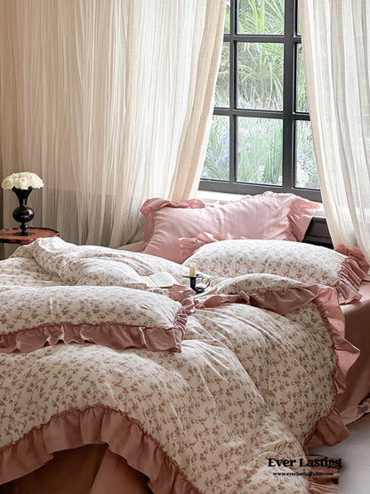 Vivienne Floral Double Gauze Bedding Set / Cobalt Blue