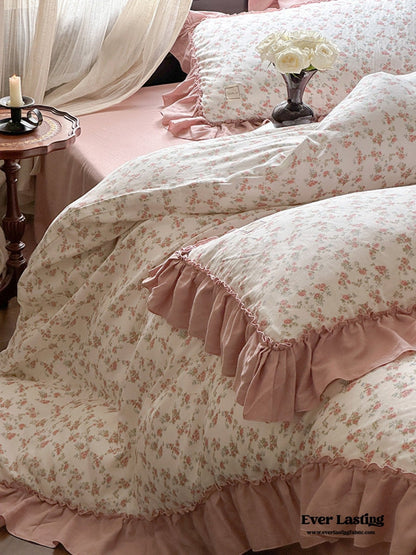 Vivienne Floral Double Gauze Bedding Set / Maroon Red