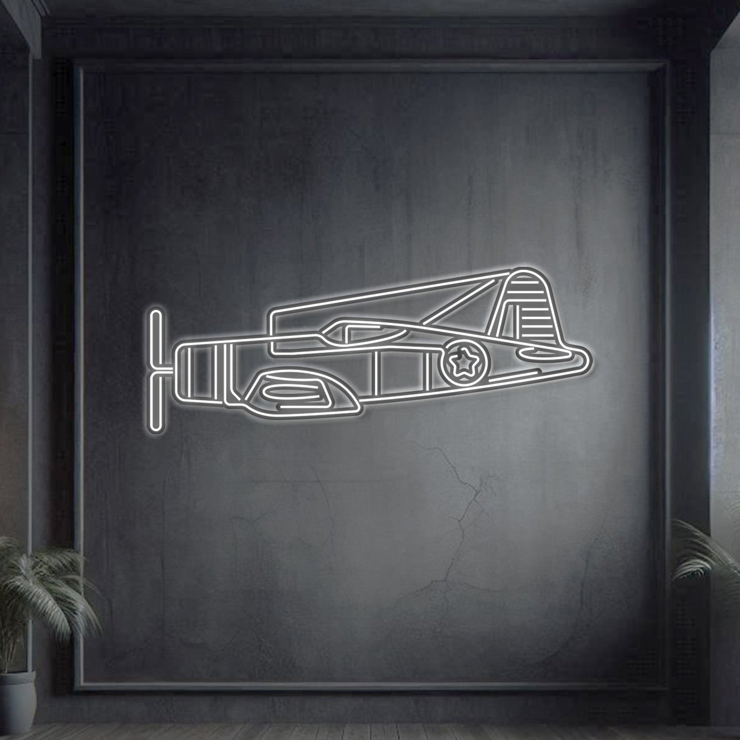 F4U Corsair Metal Neon Aircraft Wall Art - NCN0034