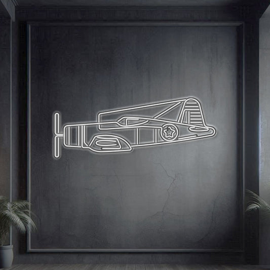 F4U Corsair Metal Neon Aircraft Wall Art - NCN0034