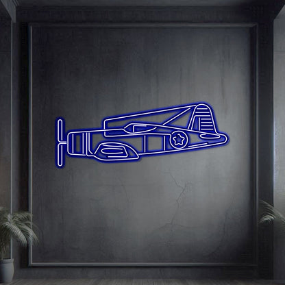 F4U Corsair Metal Neon Aircraft Wall Art - NCN0034