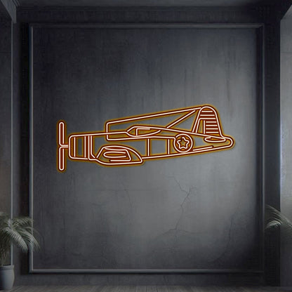F4U Corsair Metal Neon Aircraft Wall Art - NCN0034