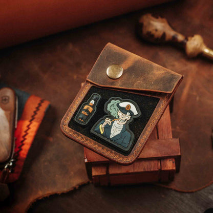 Leather Velcro Wallet - Voyager v2 | Patch Display Card Holder | EDC